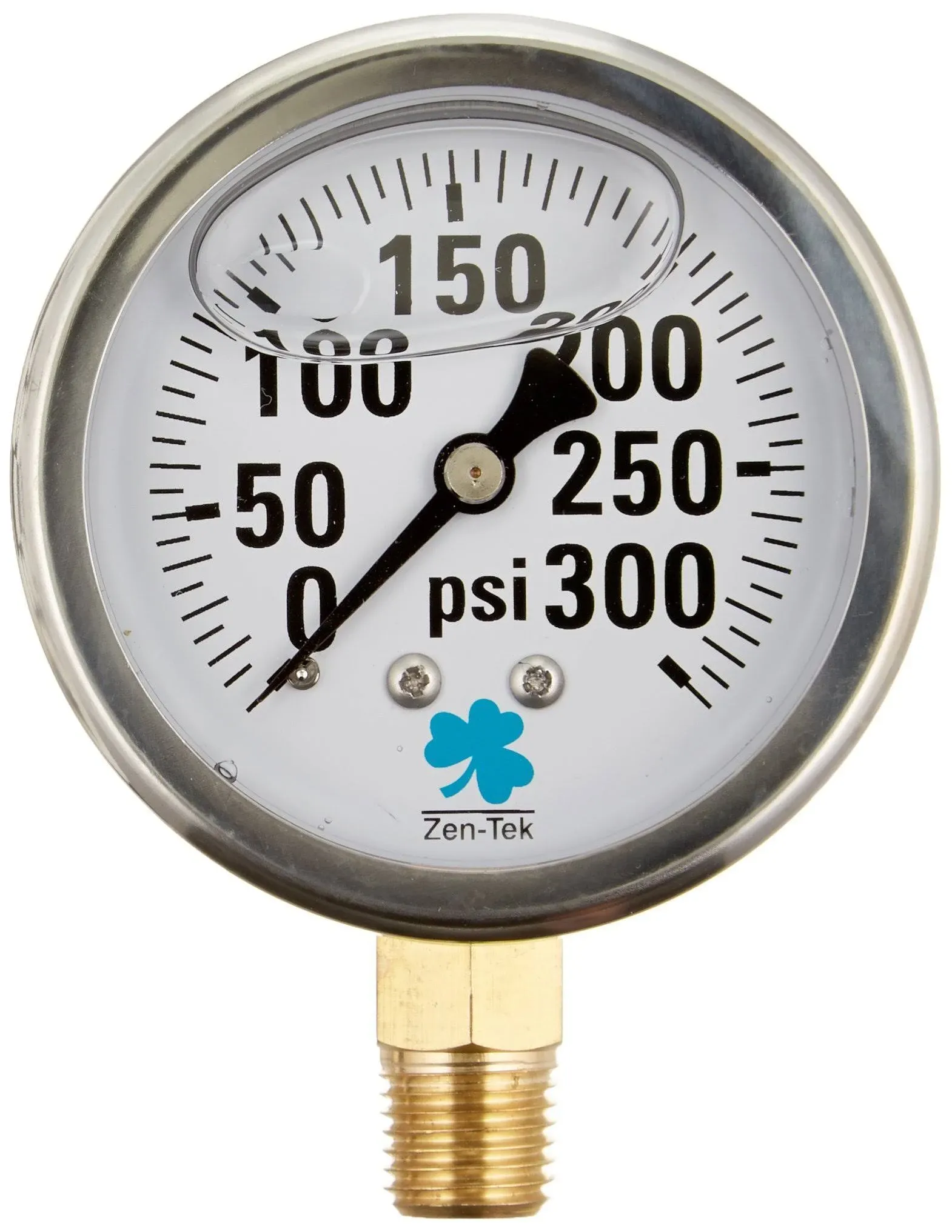 Zenport LPG300 Zen-Tek Glycerin Liquid Filled Pressure Gauge 300 PSI