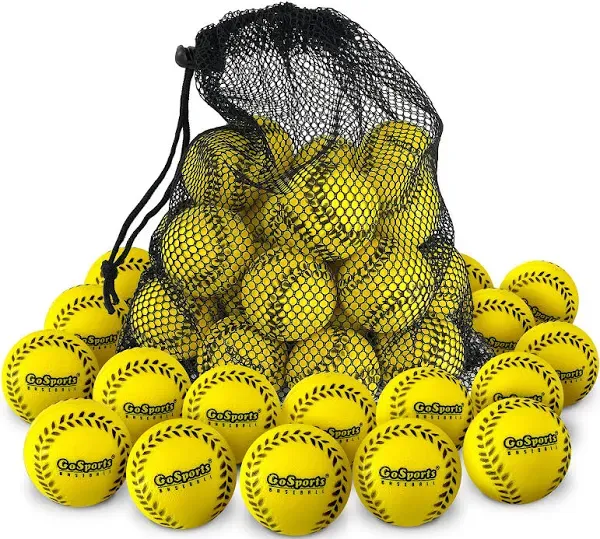 GoSports Mini Foam Baseballs for Pitching Machines and Batting Accuracy Training - 20 or 50 Pack