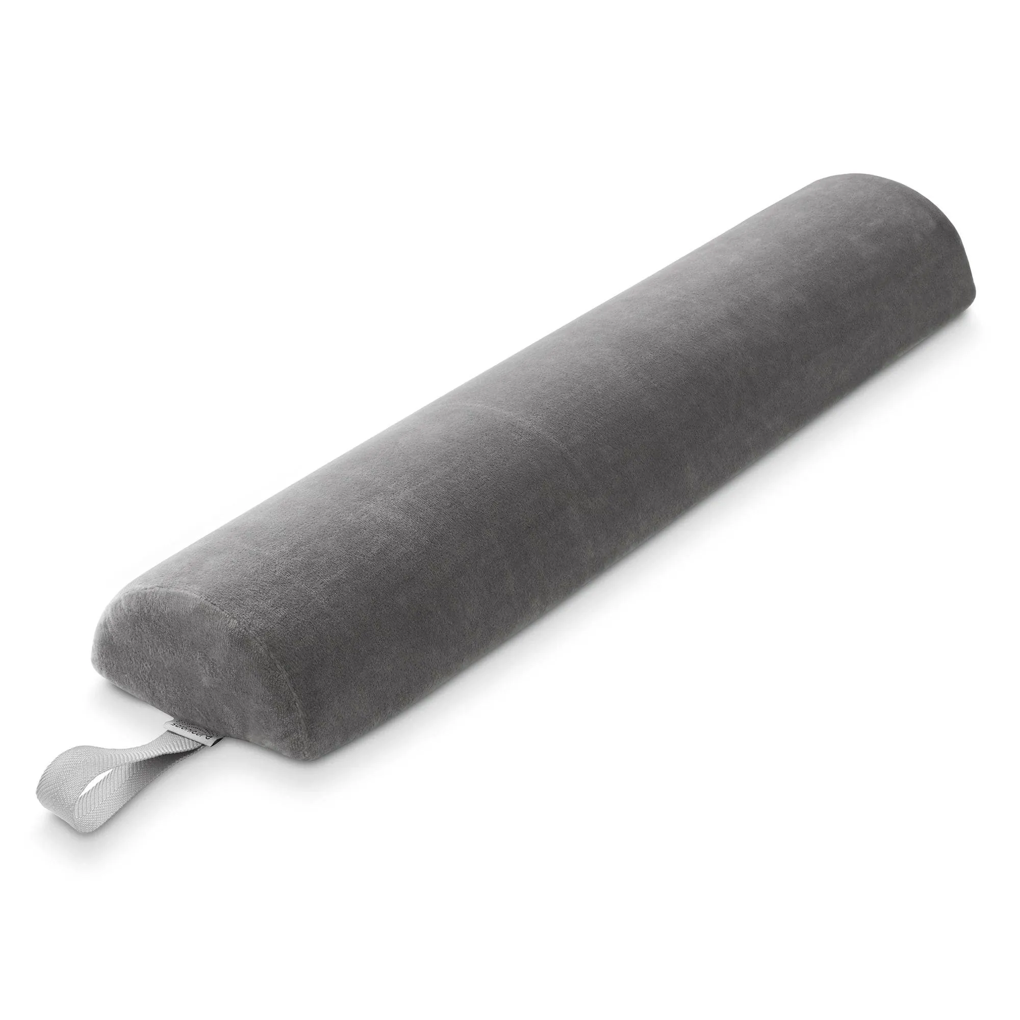 Saloniture Half Round Massage Table Bolster Pillow Pad - 26 x 6 x 3 inch - Gray Velour