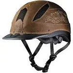 TROXEL CHEYENNE BROWN L Lrg LOW PROFILE HORSE RIDING WESTERN HELMET SureFit Pro 