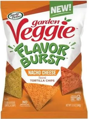 Sensible Portions Garden Veggie Flavor Burst Nacho Cheese Tortilla Chips 12 oz