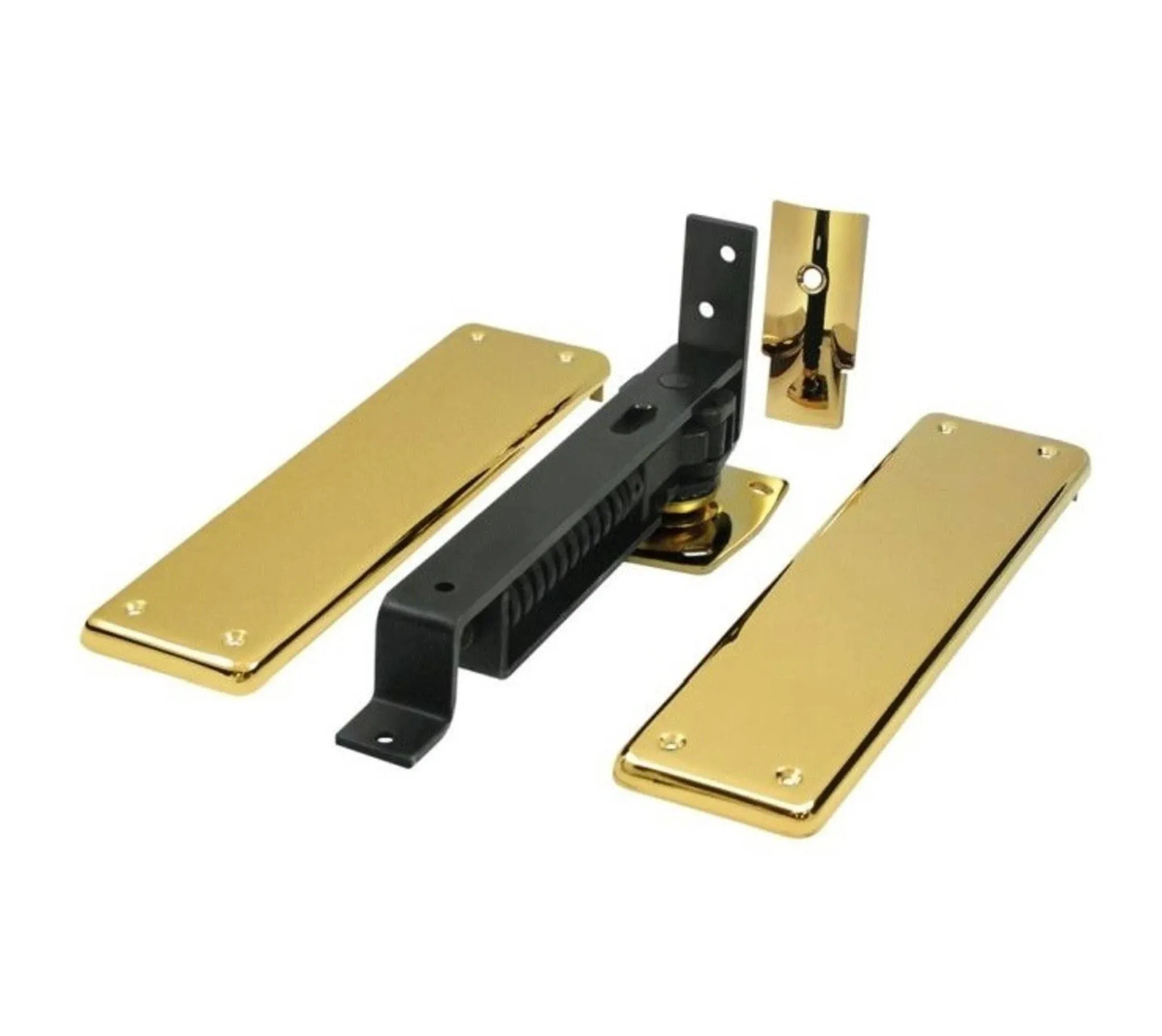 Deltana DASH95CR003 Spring Hinge; Double Action with Solid Brass Cover Plates; Lifetime Brass Finish