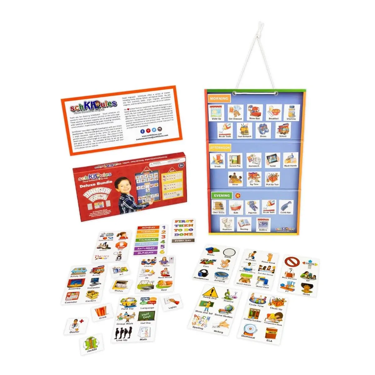 SchKIDules Visual Schedule for Kids Deluxe Bundle Magnetic Daily Cale