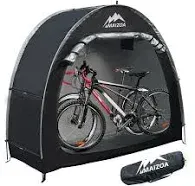 Outdoor Bike Covers Storage Shed Tent,210D Oxford Thick Waterproof L-BLACK