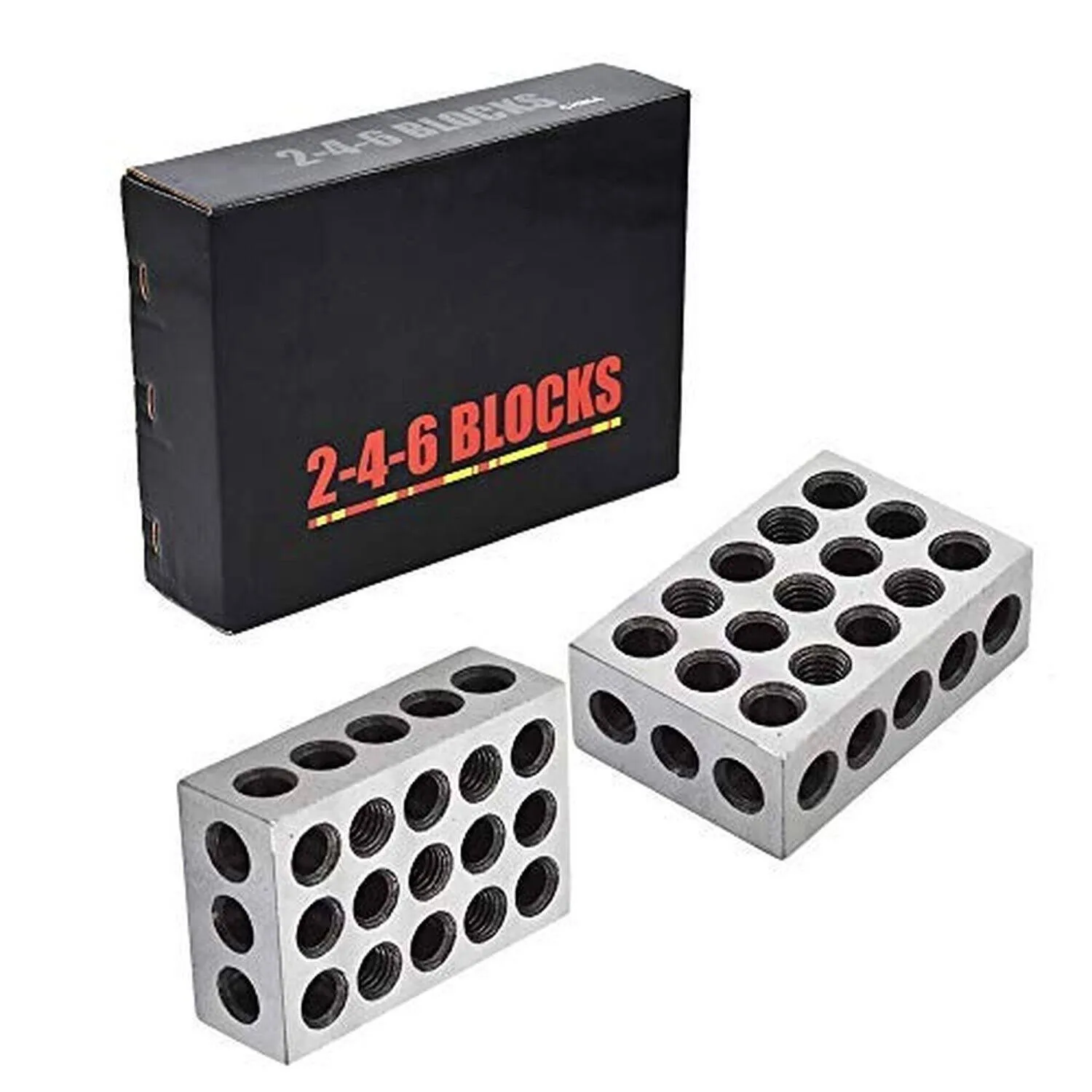 Findmall 1 Pair Ultra Accuracy 2-4-6 Blocks 23 Holes Matched .0002" Machinist 246 ...