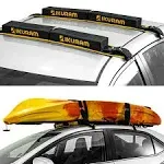 IKURAM Surfboard Car Roof Rack Pads, Universal Soft Roof Rack Carrier for Kayak Paddle Board SUP Canoe Ladder with 6 Heavy Duty Tie-Down Straps, Storage Bag