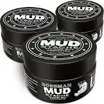 Bossman MUDstache Unscented Mustache Wax - 3 Pack – No Pull - Spreads Easy for A Strong Non-Tacky 24 HR Hold - Tame, Train and Style - Moustache Wax