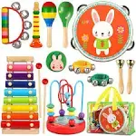 Toddler Musical Instruments Toys, Wooden Percussion Instruments Set for Kids Bab