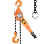 Lever Chain Hoist 1-1/2 Ton 3300 Lbs Capacity 10 Feet with 2 Heavy Duty Hooks