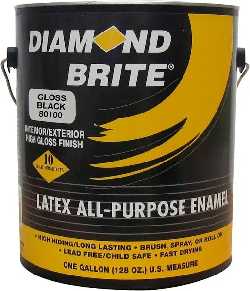 Interior &amp; Exterior Latex Gloss Enamel Paint 1 Gallon in Black 82100-1