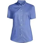 Lands&#x27; End Women&#x27;s Short Sleeve Oxford Dress Shirt,   NWT