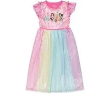 Toddler Girl Disney Princess Cinderella, Ariel, Rapunzel, & Mulan Party Fantasy Nightgown