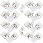 JACKYLED L Shape 4-Pin LED Connectors 10-Pack with 22Pcs Clips 10mm for Strip...