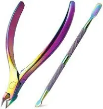 BEZOX Cuticle Clippers with Cuticle Pushers Set Precise Cuticle Nipper and Under Nail Cleaner Kit for Salon or Home Use