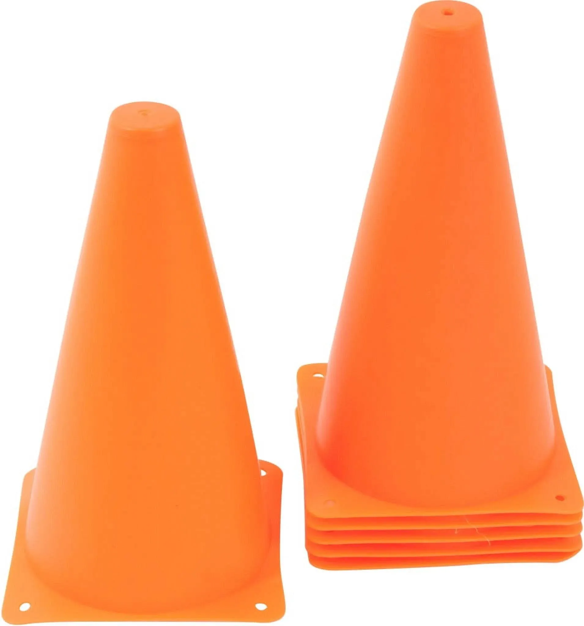 Plastic Cone - 6 pack - Sports Training Gear By Trademark Innovations (9 Inch, Orange)