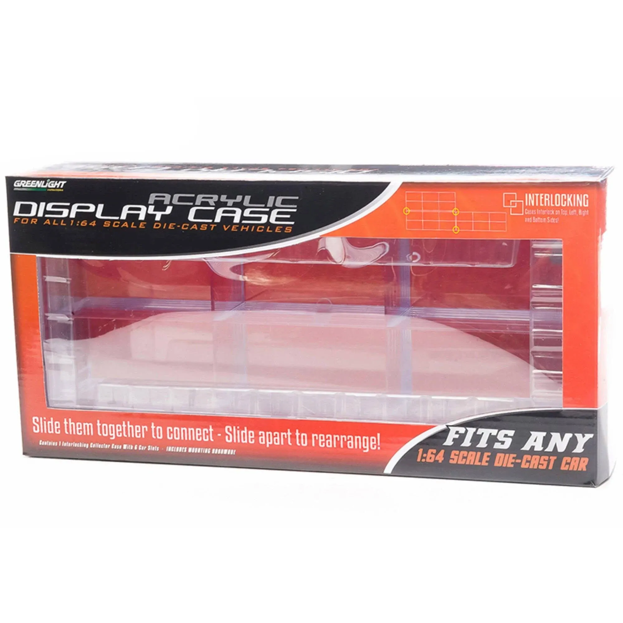 Acrylic Display Case 6-Car Connecting for 1/64 Scale Models by Greenlight