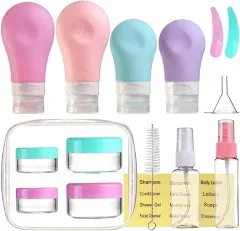 Gemice 16 Pack Travel Bottles Set for Toiletries TSA Approved Travel Size Containers Leak Proof Silicone Squeezable Travel Accessories 2oz 3oz