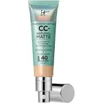 IT Cosmetics CC+ Cream Natural Matte Foundation with SPF 40 - Shine-Reducing & Long-Wear Full Coverage Foundation For Oily Skin - With Hyaluronic Acid - Fragrance Free & Non-Comedogenic - 1.08 fl oz