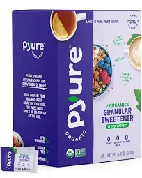 Pyure Organic Stevia Packets | Granulated Sugar Packets - White Sugar Substitute | Zero Carb, Zero Sugar, Zero Calorie Sweetener Packets | Plant-Based Stevia Packets for Keto Coffee | 80 Count