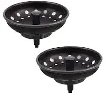 KONE Kitchen Sink Stopper and Strainer 2 Pack Oil Rubbed Bronze Sink Basket Strainer Replacement for Standard 3-1/2 inch Drain