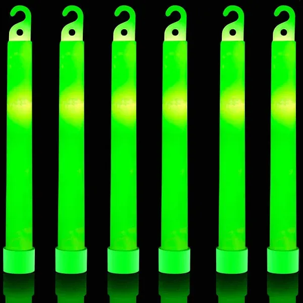 32 Ultra Bright 6 Inch Large Green Glow Sticks - Chem Lights with 12... 