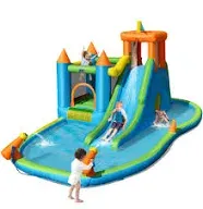 Bountech Inflatable Kids Water Slide  Bounce House Splash Pool without Blower