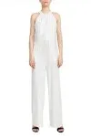 Nina Leonard Twist Halter Ity Knit Jumpsuit