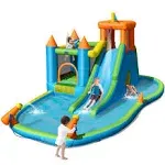 Costway BOUNTECH Inflatable Water Slide Kids Bounce House Splash Pool Without Blower