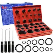 KEZE 826 Pcs Universal SAE and Metric O-Rings Kit,Standard 32 Metric & Inch Sizes Oring Assortment in 2 Box with 4 Piece Pick and Hook