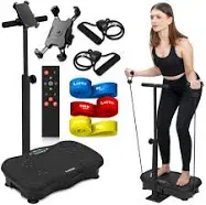 Lunix LX18 Whole Body Vibration Plate with Handles & Magnetic Acupoints, Power Plate Vibration Platform, Vibration Plate for Lymphatic Drainage, Vibrating Exercise Machine, with Phone Holder