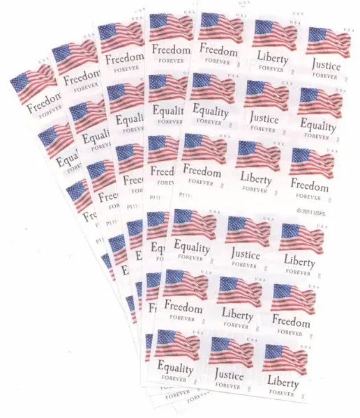 USPS Forever Stamps Four Flags ATM Sheet of 18 x Forever US Postage Stamps