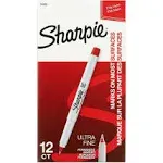 Sharpie Ultra Fine Tip Permanent Marker, Red, Dozen