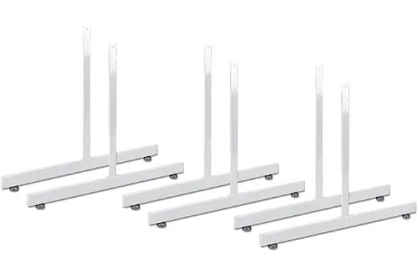 Only Hangers White Gridwall T-Base Rectangular Tube with Levelers (Set of 3)