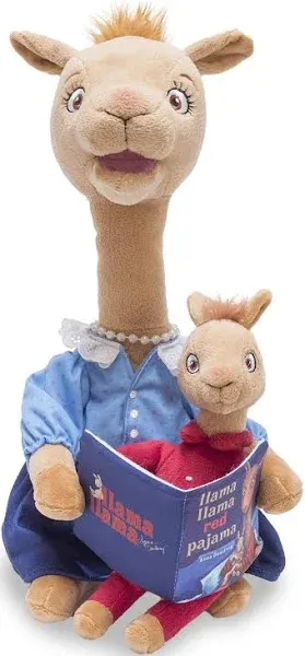 Cuddle Barn - Animated Mama Llama | Talking Stuffed Animal Plush Toy Recites Popular Children's Book Llama Llama Red Pajama by Anna Dewdney | Head and Mouth Moves, 14"