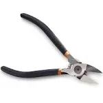 BOENFU Small Wire Flush Cutters 5-in, Sharp and Precision Side Cutting Pliers with Spring, Small Wire Snips for Jewelry Making, Model Cutting, Electronic - Black