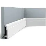 Orac Decor SX155 | High Impact Polystyrene Baseboard Moulding | Primed White | 4-1/4in H x 78in Long