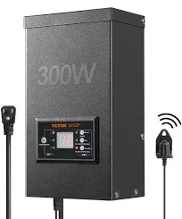 VEVOR 300W Low Voltage Landscape Transformer with Timer and Photocell Sensor Waterproof Landscape Lighting Transformer JGDBYQ300W12VDKKQV1