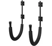 Set of 2 Leisure Sports Kayak Storage Wall Hooks, J Shaped for Canoes,Surfboards, SUP Paddle Boards