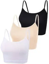 Boao Women's 3 Pieces Spaghetti Strap Crop Tank Top