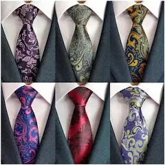 Adulove Men's Necktie Classic Silk Tie Woven Jacquard Neck Ties