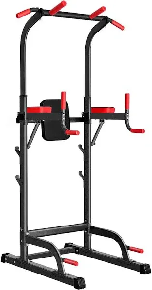 Power Tower Dip Station Pull Up Bar Station & Multi-function Gym Equipment for Home Strength Training Adujustable Height Up to 85.5" Load 350lbs