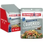 Bumble Bee Cracked Pepper & Sea Salt Seasoned Tuna, 2.5 oz Pouches (Pack of 12) - Ready to Eat - Wild Caught Tuna Packet - 15g Protein per Serving -