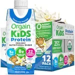 Orgain Healthy Kids Organic Nutritional Shake, Vanilla - 12 pack, 8.25 fl oz cartons