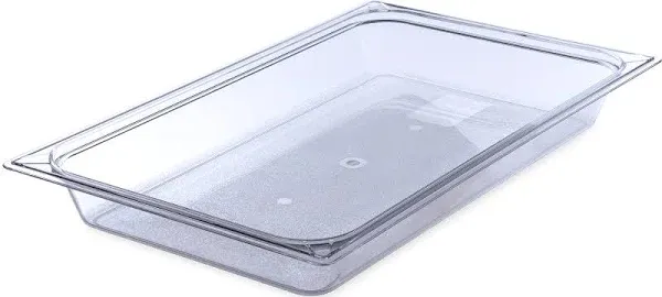 Carlisle FoodService Products Storplus Full-Size Plastic Food Pan for Catering, Buffets, and Restaurants, Polycarbonate, 2.5 Inches Deep, Clear