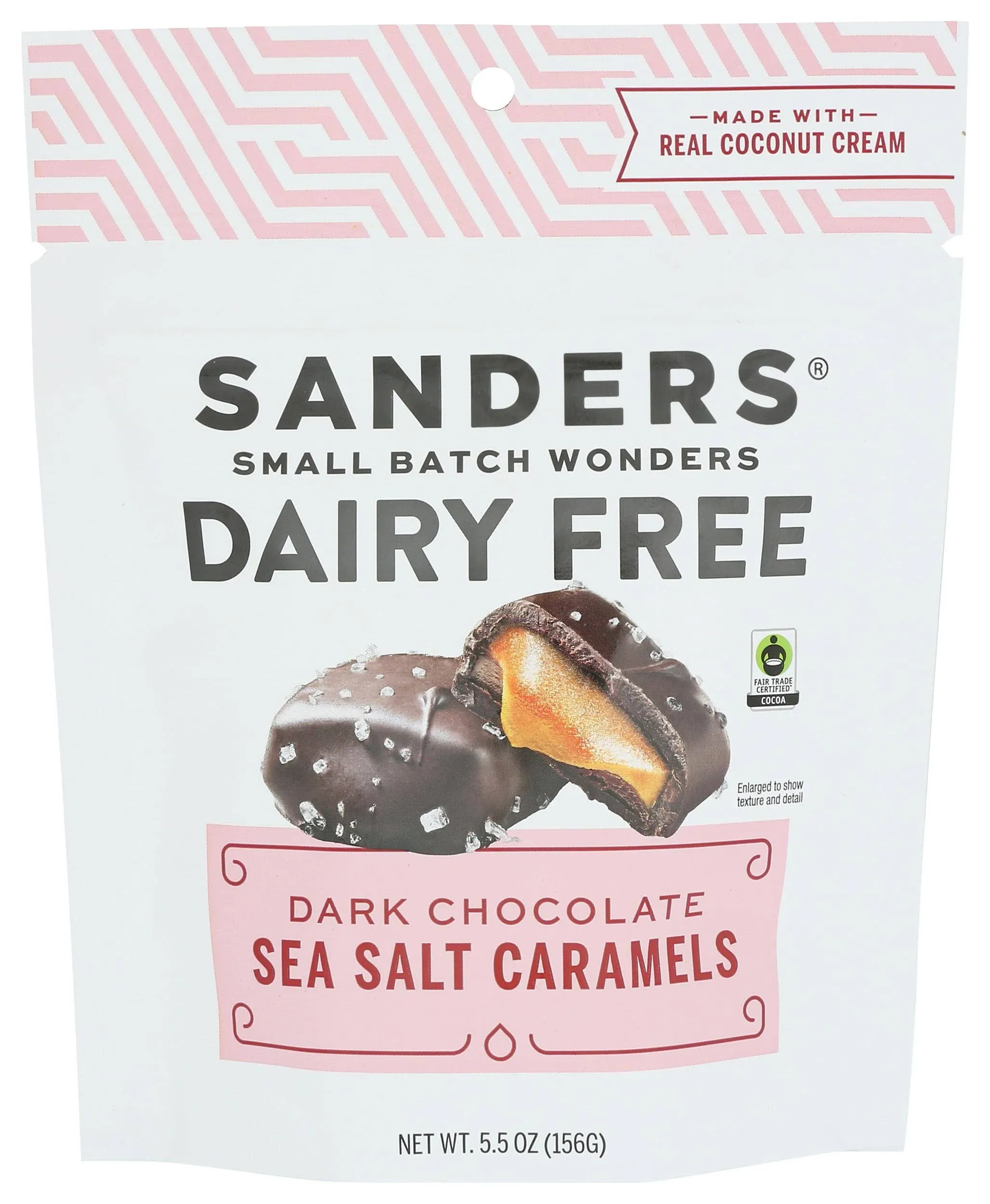 Sanders Dairy Free Dark Chocolate Sea Salt Caramels 5.5 oz