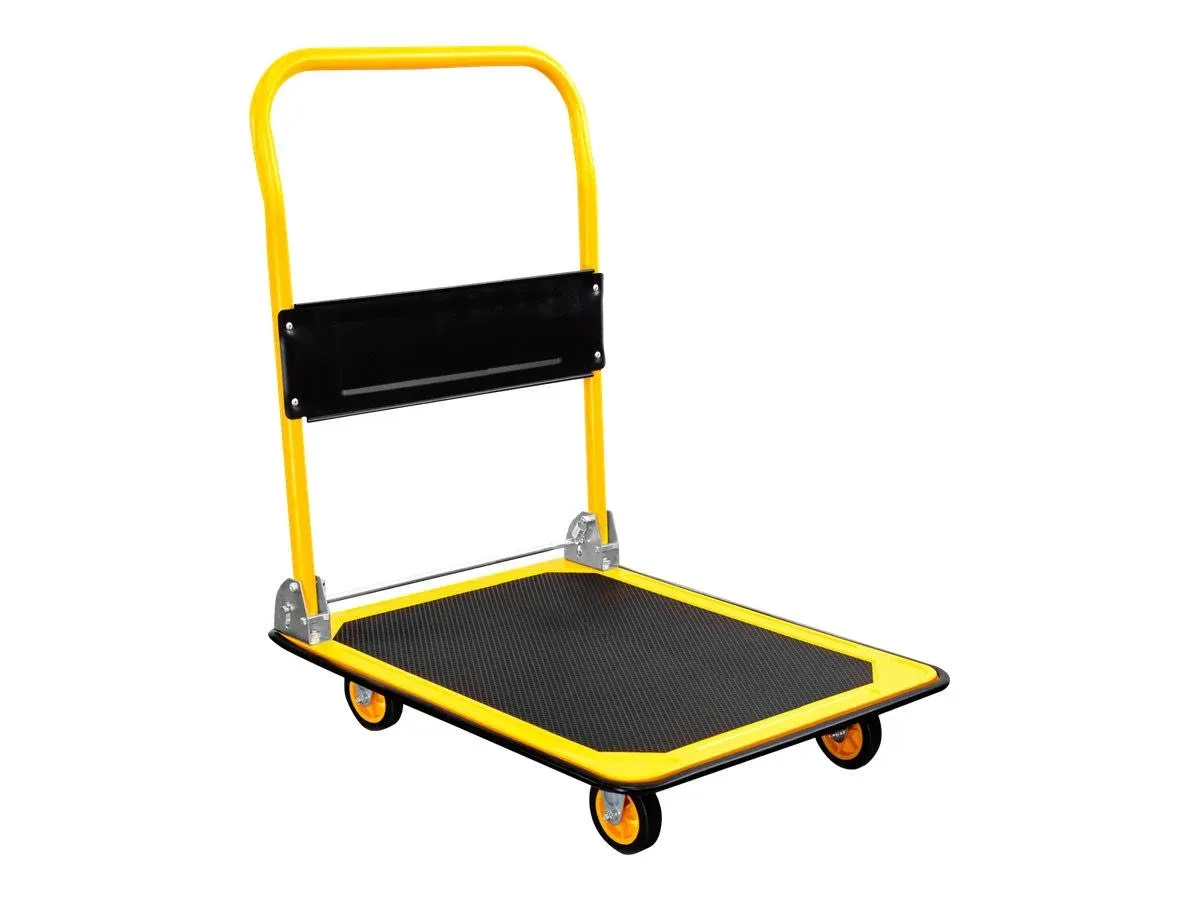 Mount-It! Foldable Flatbed with Swivel Wheels, 660 lb. Capacity, Black/Yellow (MI-921)