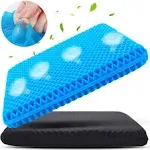 Double Thick Egg Gel Seat Cushion Breathable Flex Sitter Pillow Non-Slip Cover