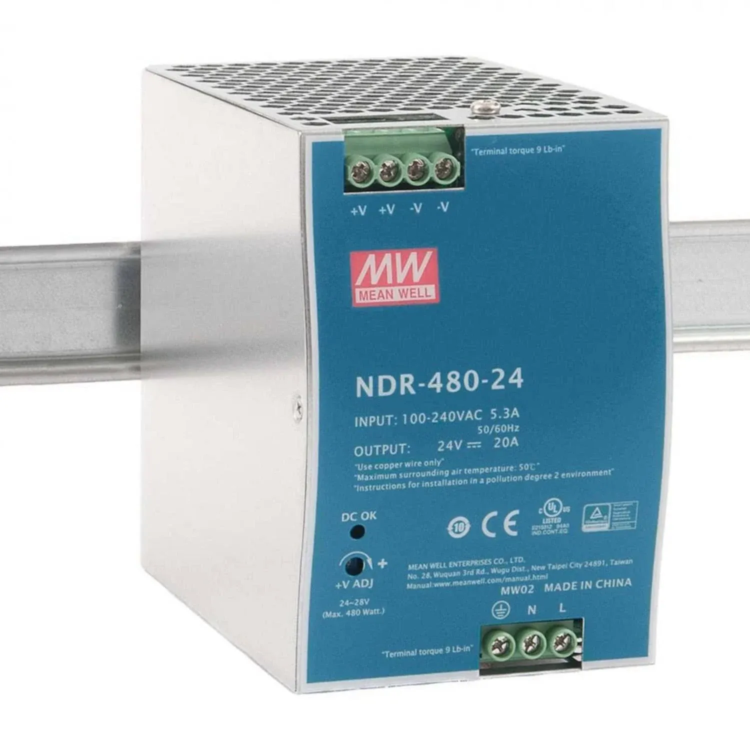 Mean Well - NDR-480-24 - AC-DC Power Supply