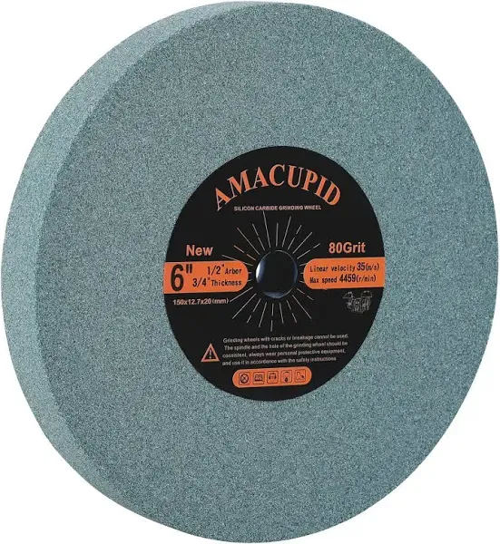 AmaCupid Bench Grinding Wheel 6 inch, for Sharpening Carbide Tools. Green Sil...