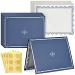 Navy Blue Certificate Holders Award Paper with Gold Seals (8.5 x 11 in 24 Pack)